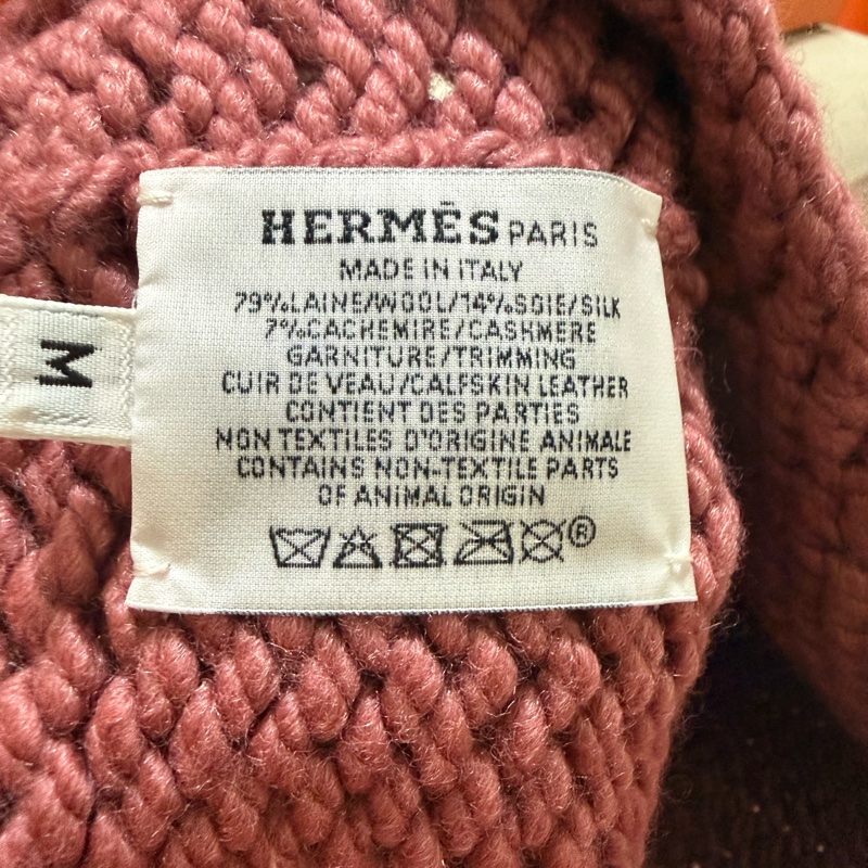 Hermès 愛馬仕 女款毛帽 玫瑰粉 Cashmere 羊毛 顯白必收-2