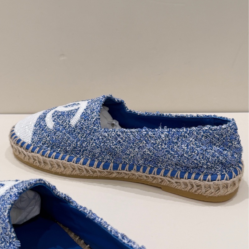 CHANEL 香奈兒漁夫鞋 藍白 38碼   99新-7