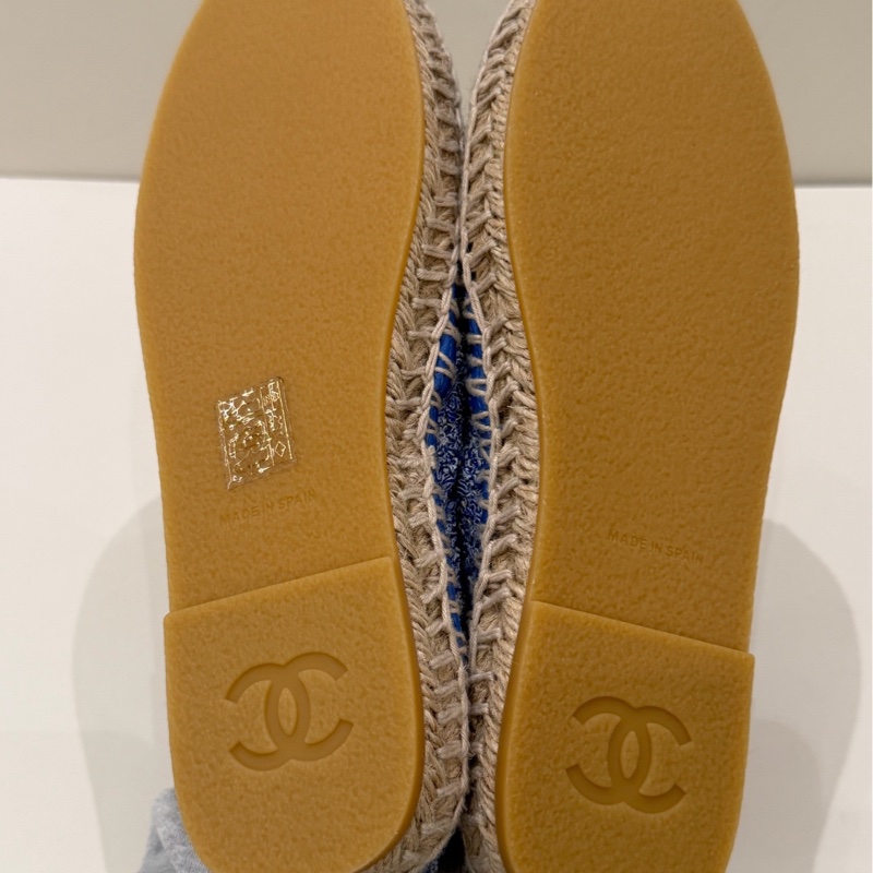 CHANEL 香奈兒漁夫鞋 藍白 38碼   99新-9
