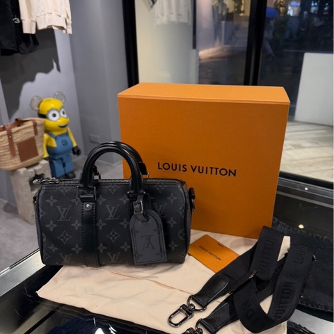 近全新🌟Louis Vuitton Keepall 25黑老花｜Classic Trend CT精品｜台北東區實體