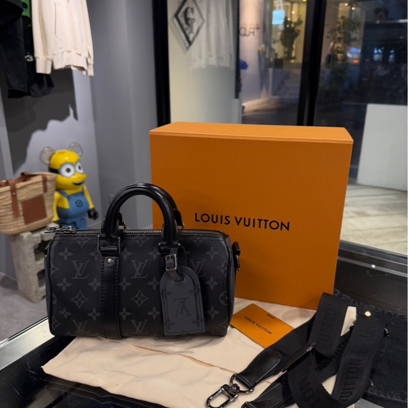 近全新🌟Louis Vuitton Keepall 25黑老花｜Classic Trend CT精品｜台北東區實體-3