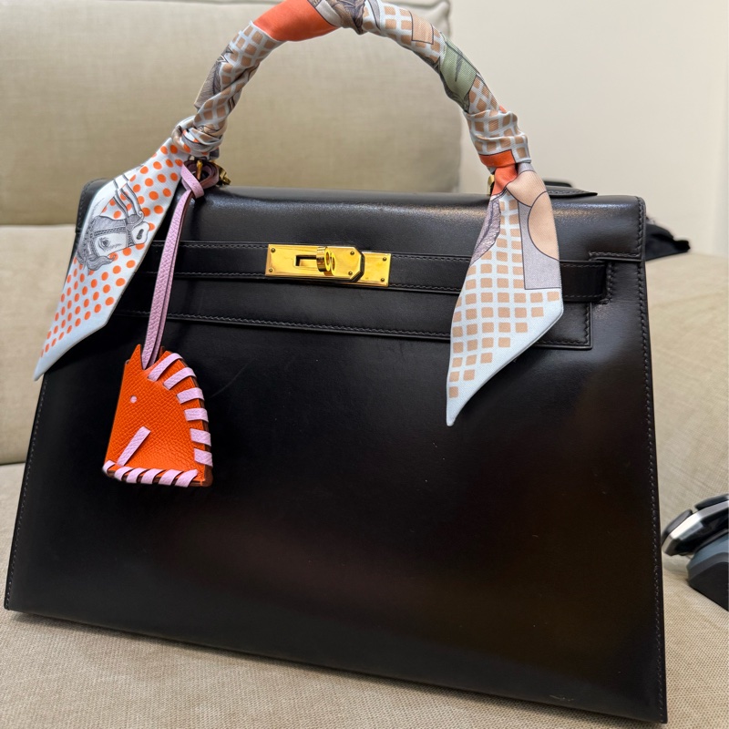 Hermès Rodeo / 馬頭吊飾 G刻 全新 火焰橘×錦葵紫 雙色配色 附購證-4