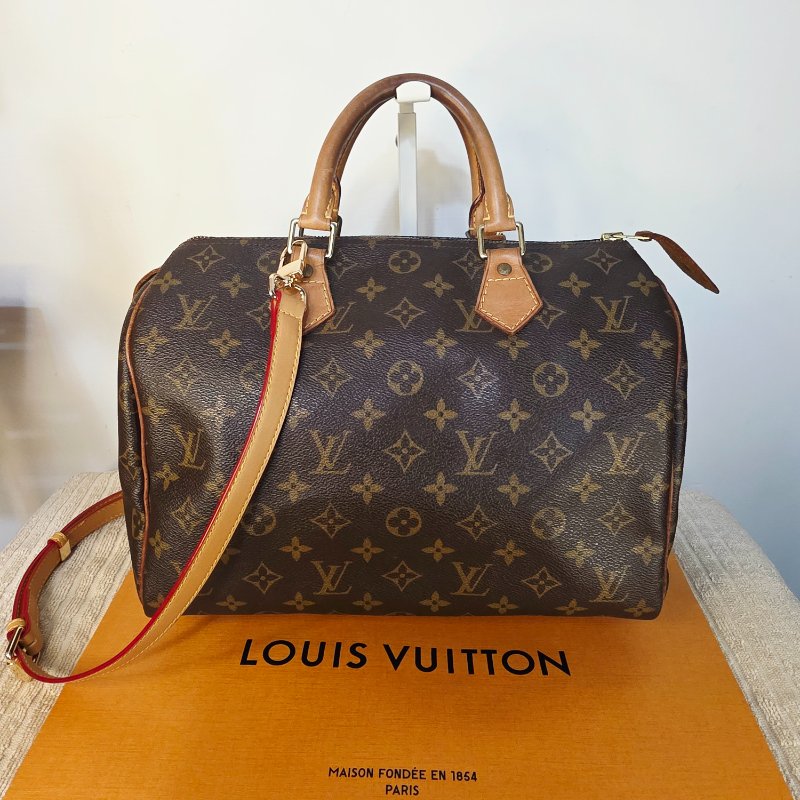 母親節特惠 Louis Vuitton LV原花 Speedy30 明星人手一顆 /母親節活動 贈精美可調式斜背帶-1