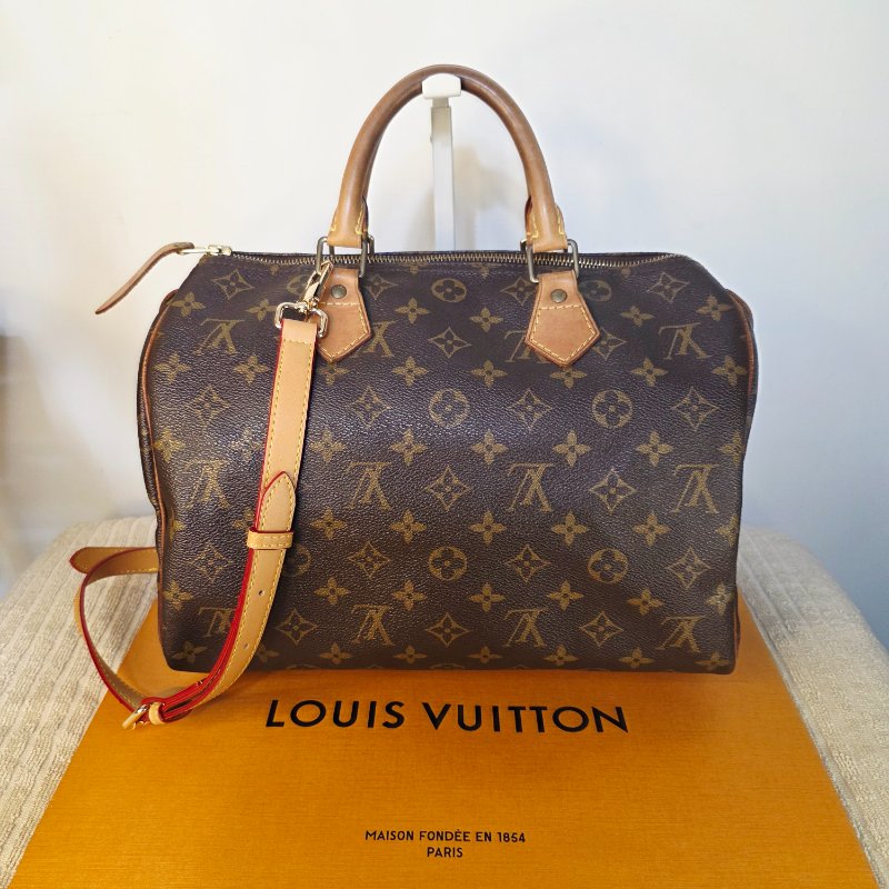 母親節特惠 Louis Vuitton LV原花 Speedy30 明星人手一顆 /母親節活動 贈精美可調式斜背帶-8