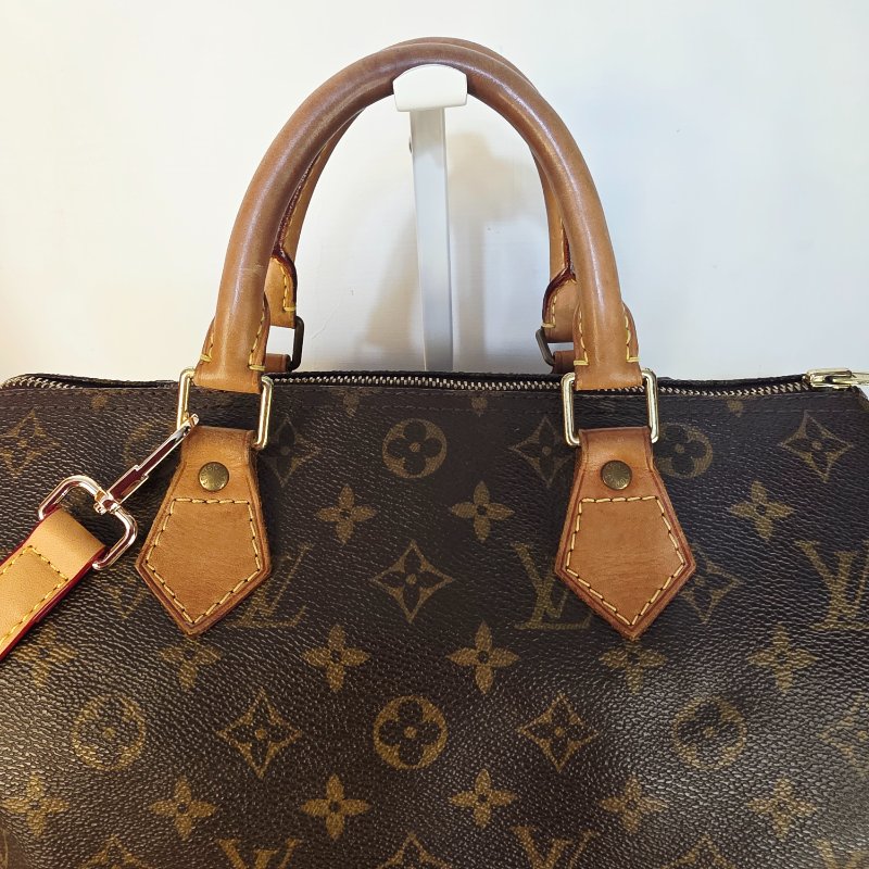 母親節特惠 Louis Vuitton LV原花 Speedy30 明星人手一顆 /母親節活動 贈精美可調式斜背帶-11