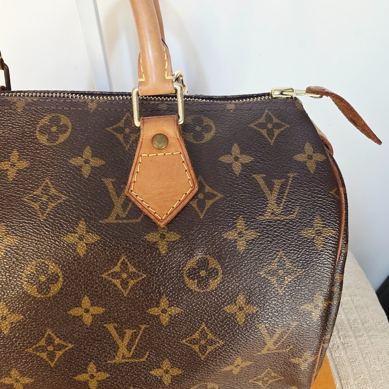 母親節特惠 Louis Vuitton LV原花 Speedy30 明星人手一顆 /母親節活動 贈精美可調式斜背帶-15