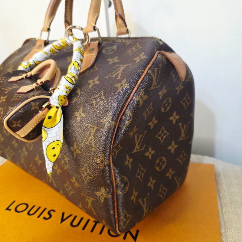 母親節特惠 Louis Vuitton LV原花 Speedy30 明星人手一顆 /母親節活動 贈精美可調式斜背帶-16