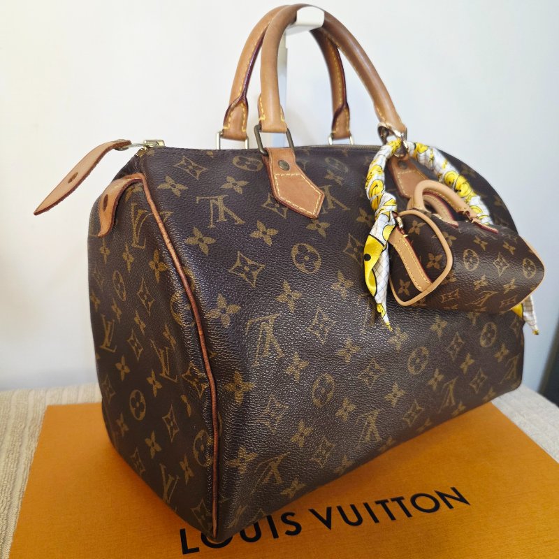 母親節特惠 Louis Vuitton LV原花 Speedy30 明星人手一顆 /母親節活動 贈精美可調式斜背帶-17