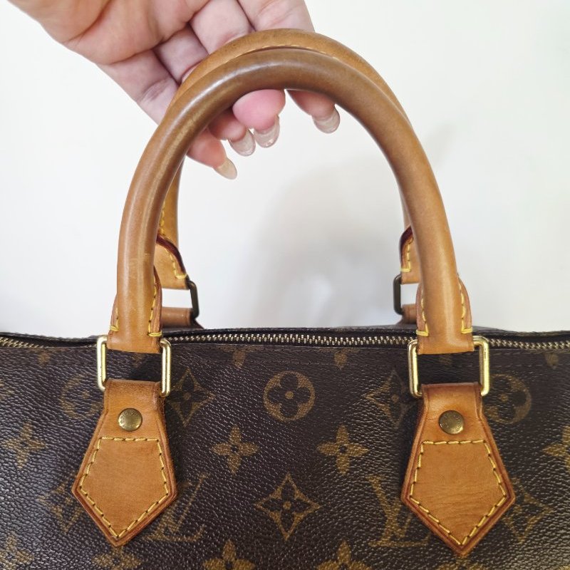 母親節特惠 Louis Vuitton LV原花 Speedy30 明星人手一顆 /母親節活動 贈精美可調式斜背帶-25