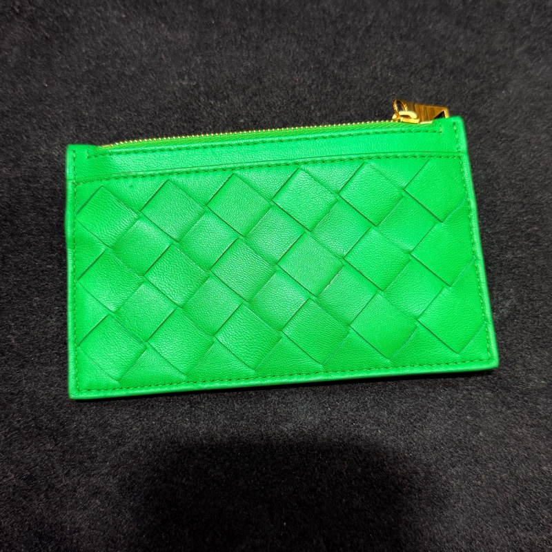 BV綠羊皮編織零錢包-0