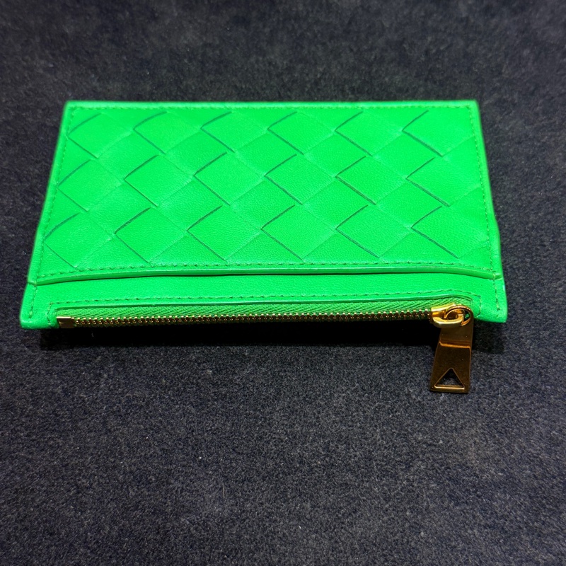 BV綠羊皮編織零錢包-3