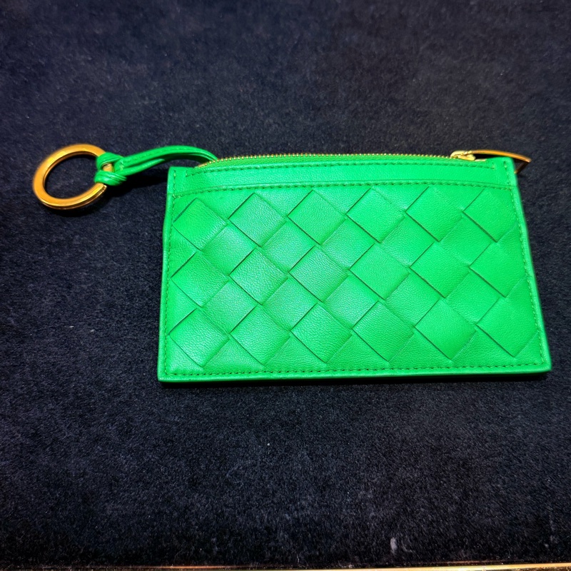 BV綠羊皮編織零錢包-6