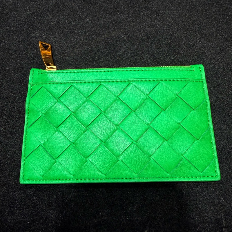 BV綠羊皮編織零錢包-7