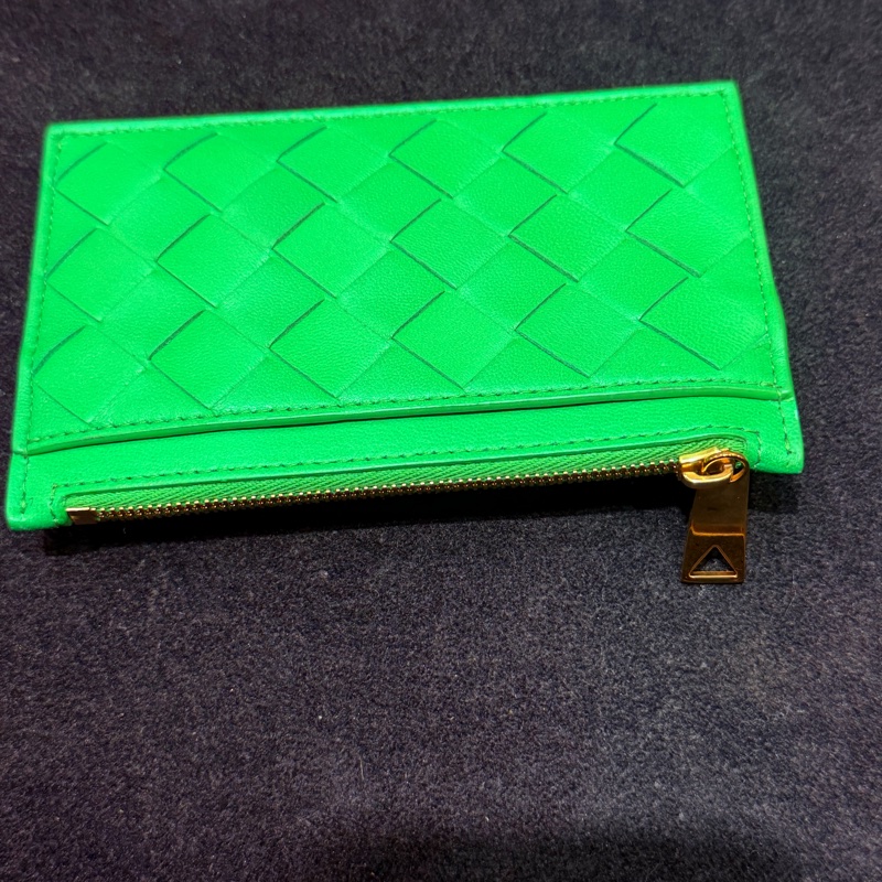 BV綠羊皮編織零錢包-11