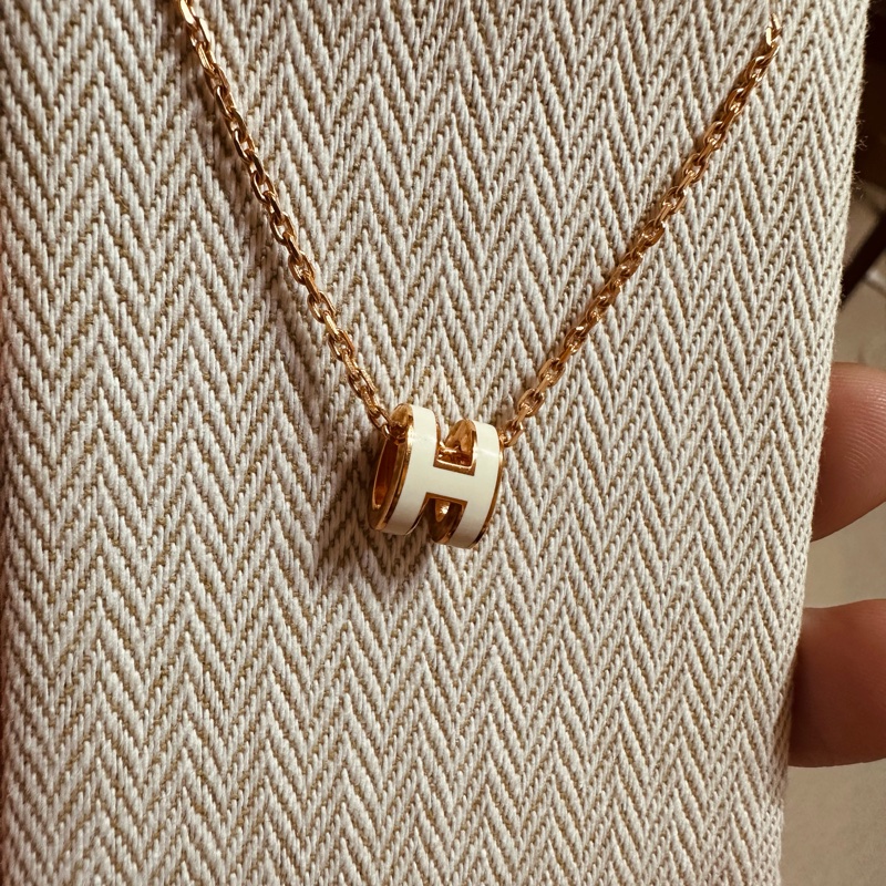Hermes Mini Pop H 白色 玫瑰金-1