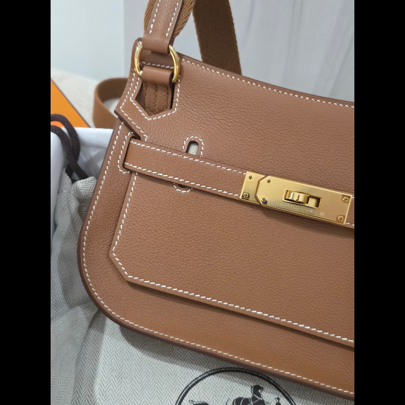 Hermes 愛馬仕 mini jypsiere 迷你 吉普賽 ec皮 金棕色 焦糖色 金釦 🈶購證正本-3