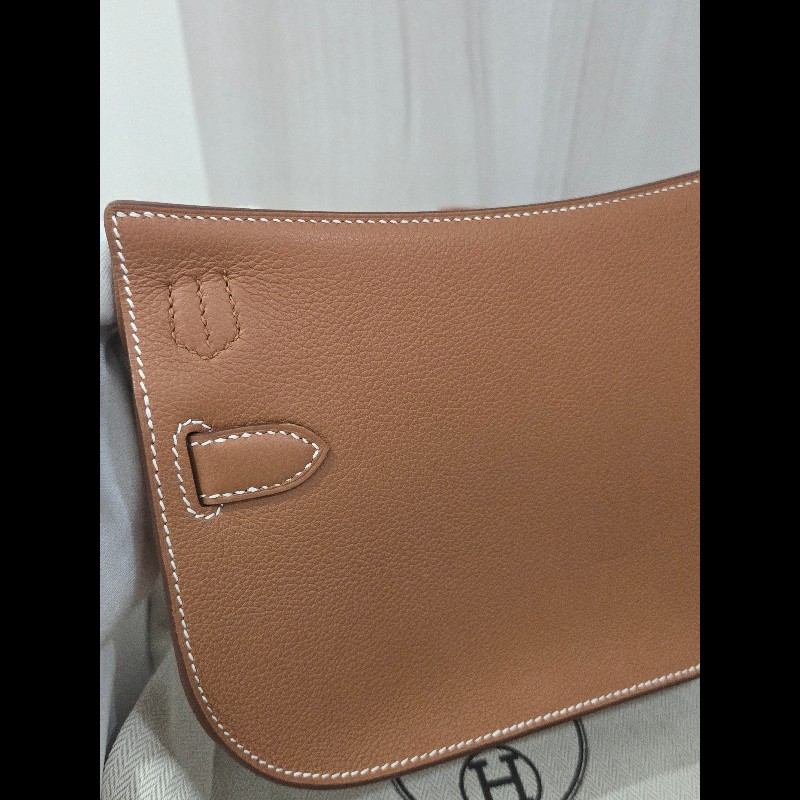 Hermes 愛馬仕 mini jypsiere 迷你 吉普賽 ec皮 金棕色 焦糖色 金釦 🈶購證正本-8