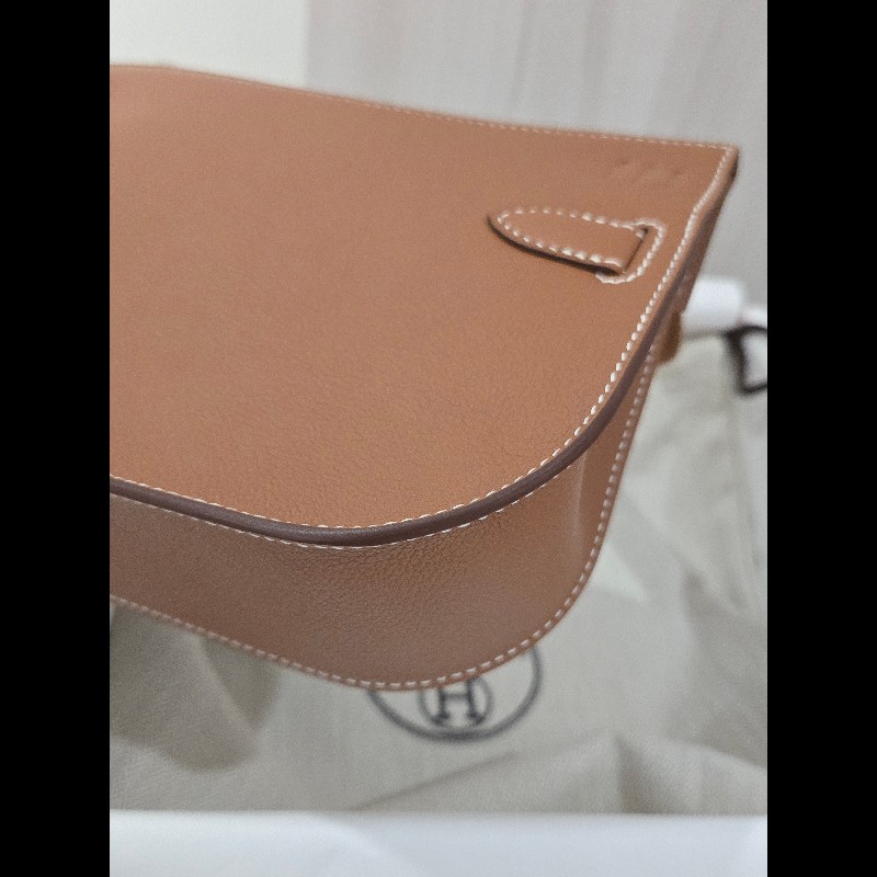 Hermes 愛馬仕 mini jypsiere 迷你 吉普賽 ec皮 金棕色 焦糖色 金釦 🈶購證正本-12