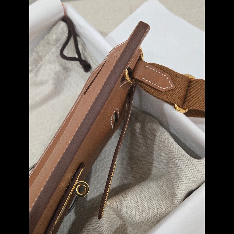 Hermes 愛馬仕 mini jypsiere 迷你 吉普賽 ec皮 金棕色 焦糖色 金釦 🈶購證正本-15