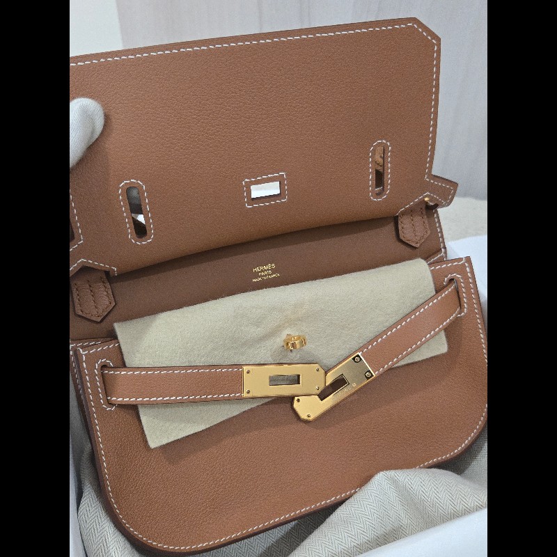 Hermes 愛馬仕 mini jypsiere 迷你 吉普賽 ec皮 金棕色 焦糖色 金釦 🈶購證正本-21