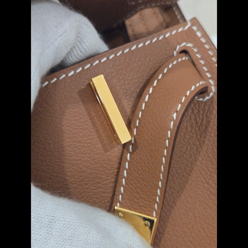 Hermes 愛馬仕 mini jypsiere 迷你 吉普賽 ec皮 金棕色 焦糖色 金釦 🈶購證正本-22