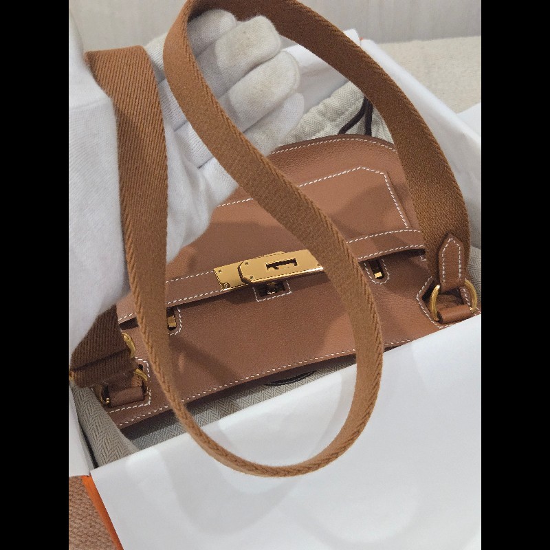 Hermes 愛馬仕 mini jypsiere 迷你 吉普賽 ec皮 金棕色 焦糖色 金釦 🈶購證正本-27