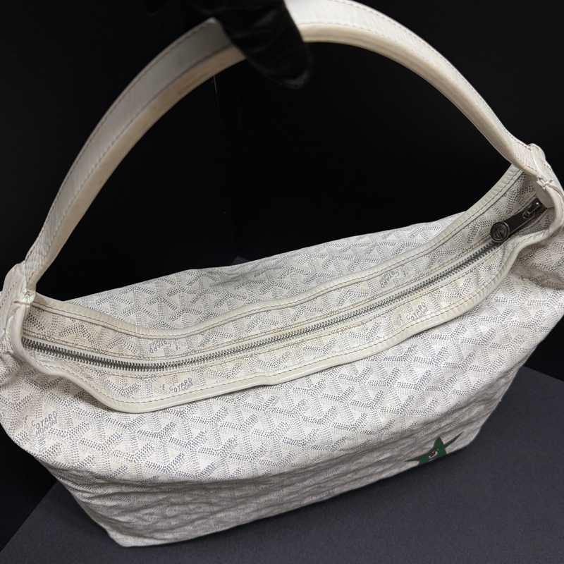 【全球斷貨極限量🔒】 Goyard Hobo 經典白 肩背腋下包 (代購13萬多)-11