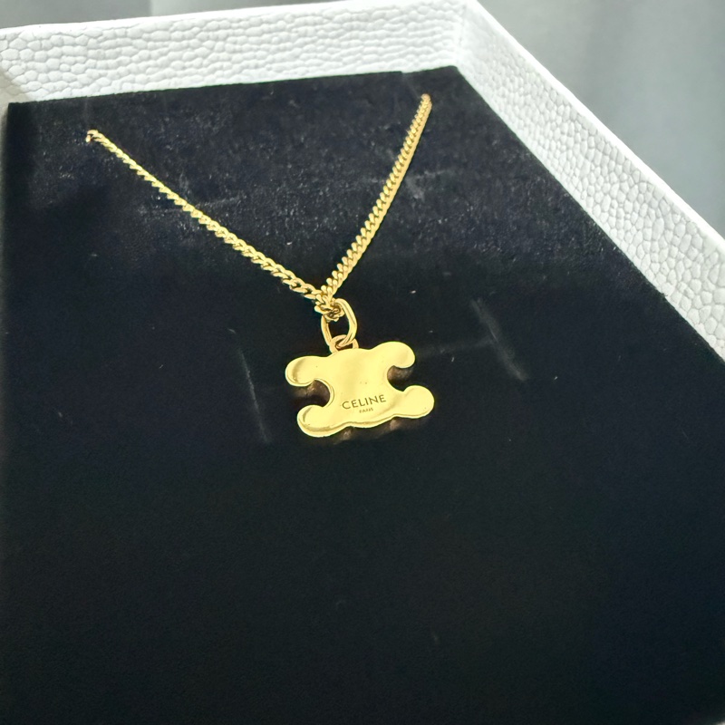 CELINE TRIOMPHE萊茵石水鑽項鍊 金色-5