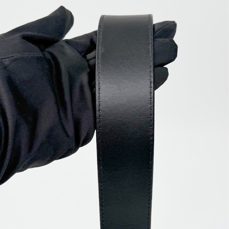 Louis Vuitton 經典Monogram 原花拼黑色牛皮雙面寬肩帶-6