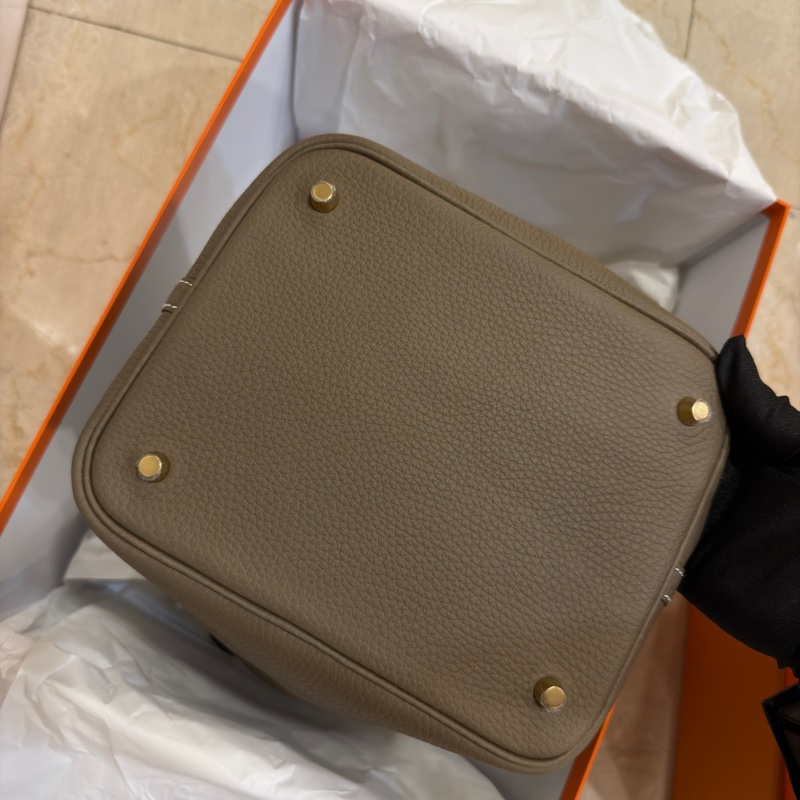 #全新全配🈶購證 #最新G刻 愛馬仕大象灰金扣菜籃子Picotin22-2