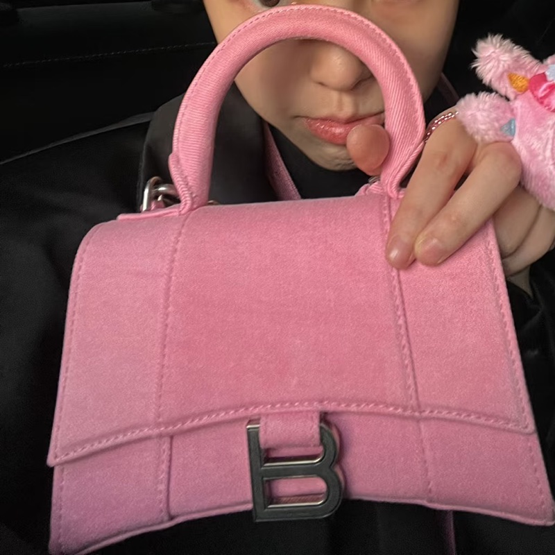 🈶台灣購證 #專櫃🔟萬 #全網最低出清 巴黎世家牛仔粉色沙漏包 小號-2