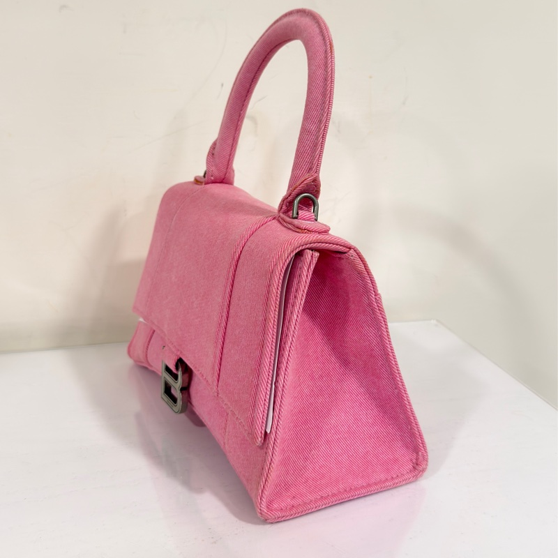🈶台灣購證 #專櫃🔟萬 #全網最低出清 巴黎世家牛仔粉色沙漏包 小號-5