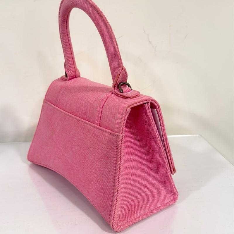 🈶台灣購證 #專櫃🔟萬 #全網最低出清 巴黎世家牛仔粉色沙漏包 小號-6