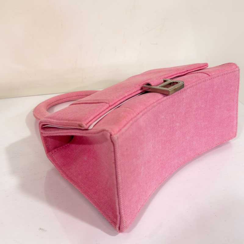 🈶台灣購證 #專櫃🔟萬 #全網最低出清 巴黎世家牛仔粉色沙漏包 小號-8