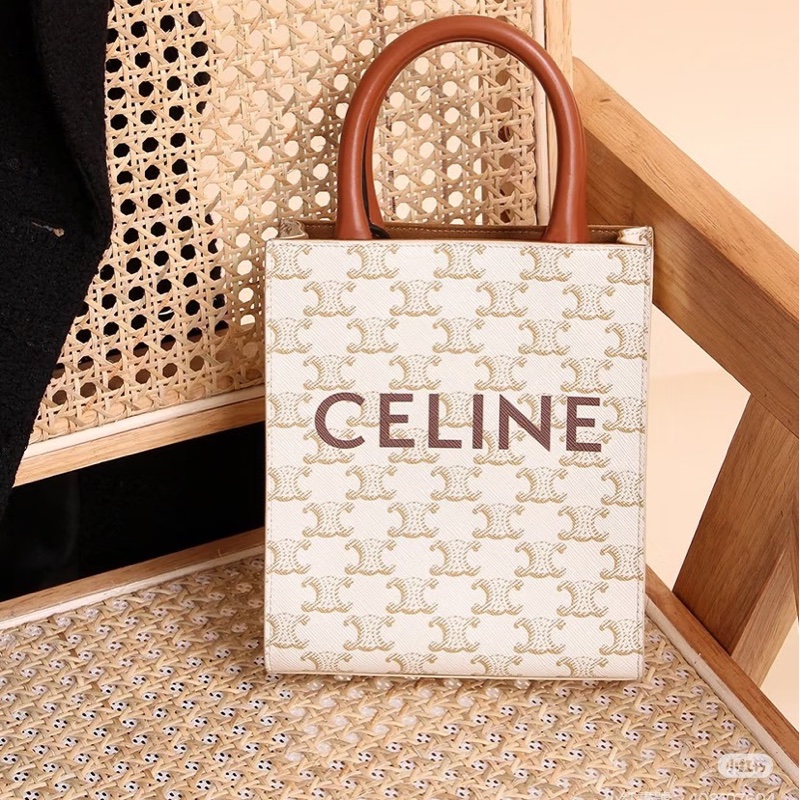 🈶購證 #配件齊全 #出清💰僅一顆 CELINE米白經典小托特🉑斜背-1