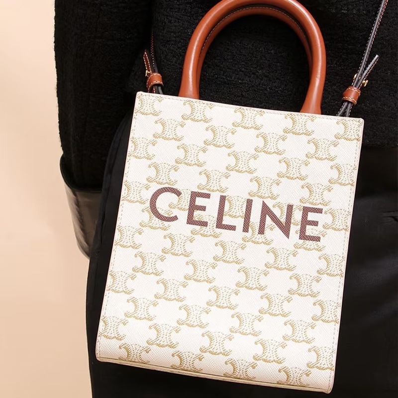 🈶購證 #配件齊全 #出清💰僅一顆 CELINE米白經典小托特🉑斜背-2
