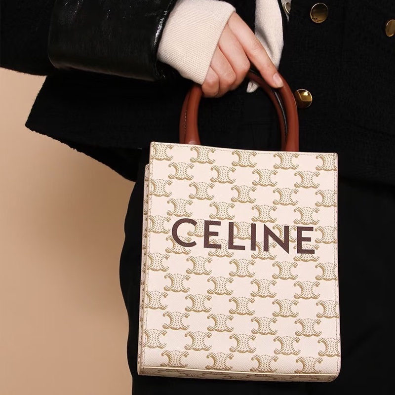🈶購證 #配件齊全 #出清💰僅一顆 CELINE米白經典小托特🉑斜背-3