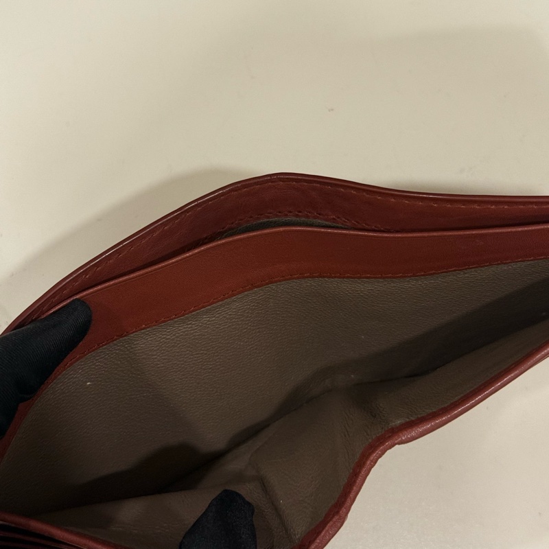 BOTTEGA VENETA 寶緹嘉 Bv編織短夾酒紅色-8