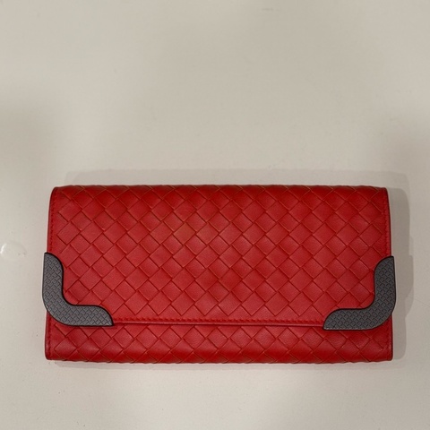 BOTTEGA VENETA 寶緹嘉 Bv經典編織小羊皮扣式長夾