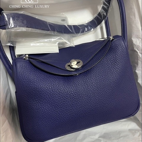 🌈Hermes💙Lindy 26💙水墨籃銀扣🌈全新閑置🌟有盒🌈TC皮🌟lindy26🌟lindy🌟愛馬仕🌟
