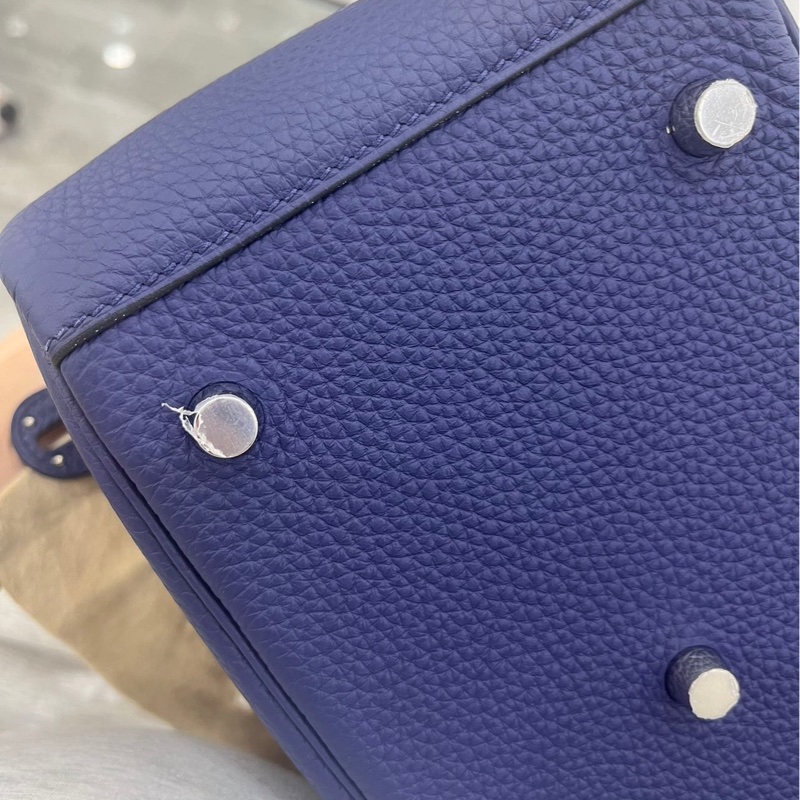 🌈Hermes💙Lindy 26💙水墨籃銀扣🌈全新閑置🌟有盒🌈TC皮🌟lindy26🌟lindy🌟愛馬仕🌟-5