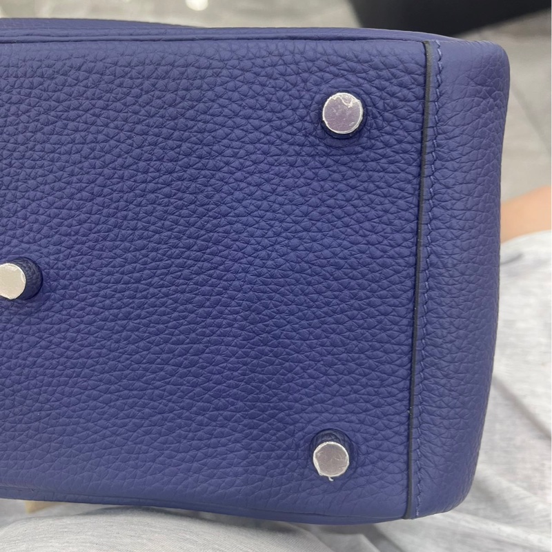 🌈Hermes💙Lindy 26💙水墨籃銀扣🌈全新閑置🌟有盒🌈TC皮🌟lindy26🌟lindy🌟愛馬仕🌟-7