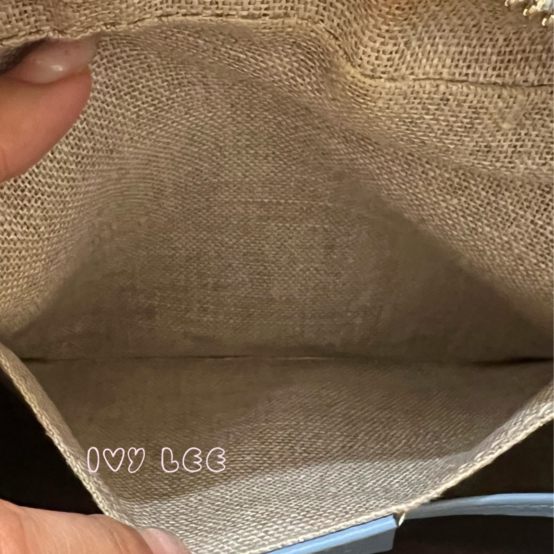 GUCCI  449413 壓紋LOGO ssima系列緹花牛皮斜背包 肩背包 水藍 相機包 正品 二手精品-10