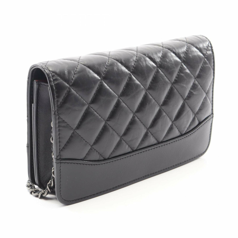 香奈兒 Gabrielle de 肩背包/手提包，皮革，亮面小牛皮，女士，黑色，A84389-1