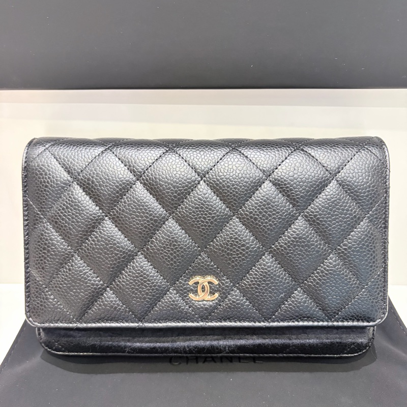 Chanel WOC 牛皮金扣經典款 牛金-3