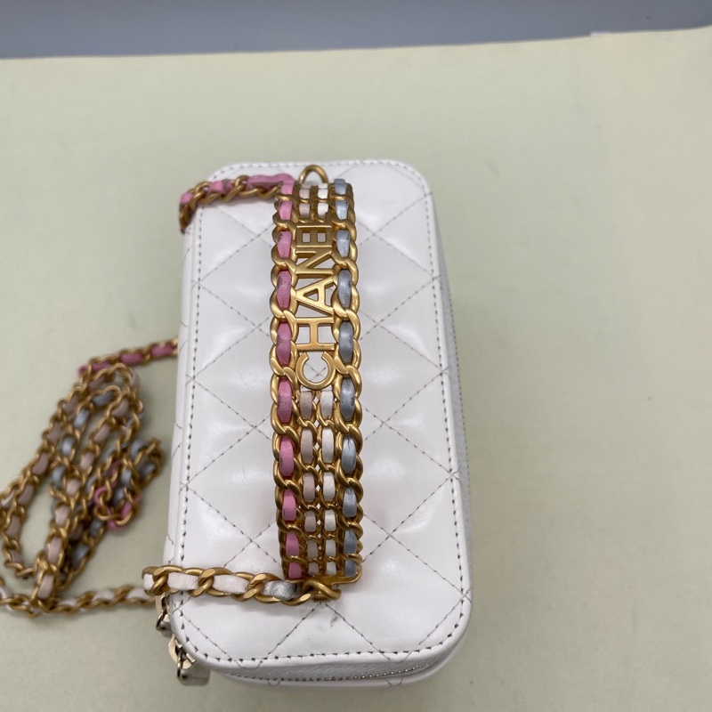 香奈兒 Chanel 鏈條手拿包 盒子化妝包  尺寸:10.0 × 16.5 × 8-4