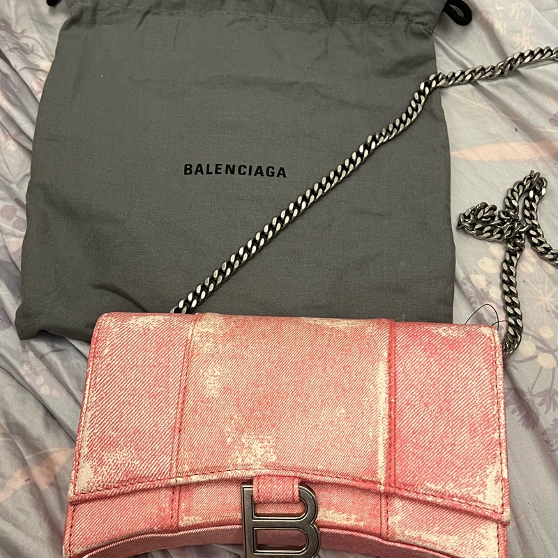 全新BALENCIAGA皮革沙漏包/鍊包/斜背包-0