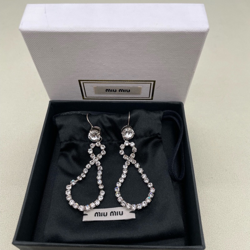 繆繆/Miu Miu  水晶八字耳環 鞠婧禕同款  附件：盒子-1