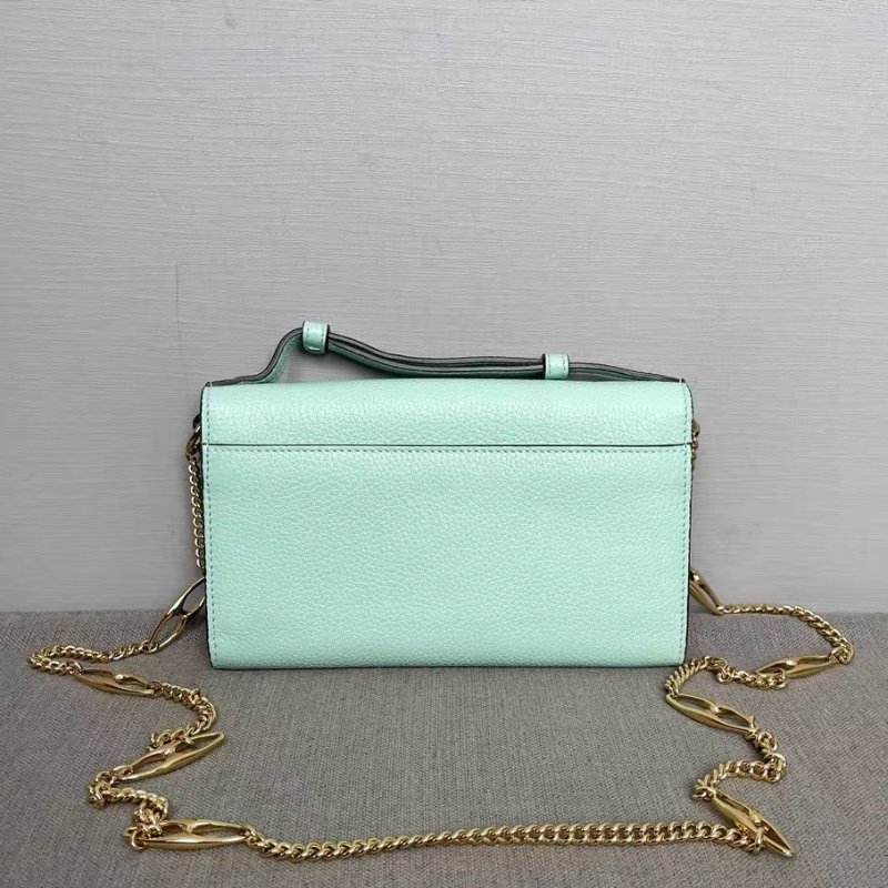 GUCCI ZUMI系列 冰淇淋綠色  手提包鏈條包 牛皮 19*12 99新配件塵袋-2