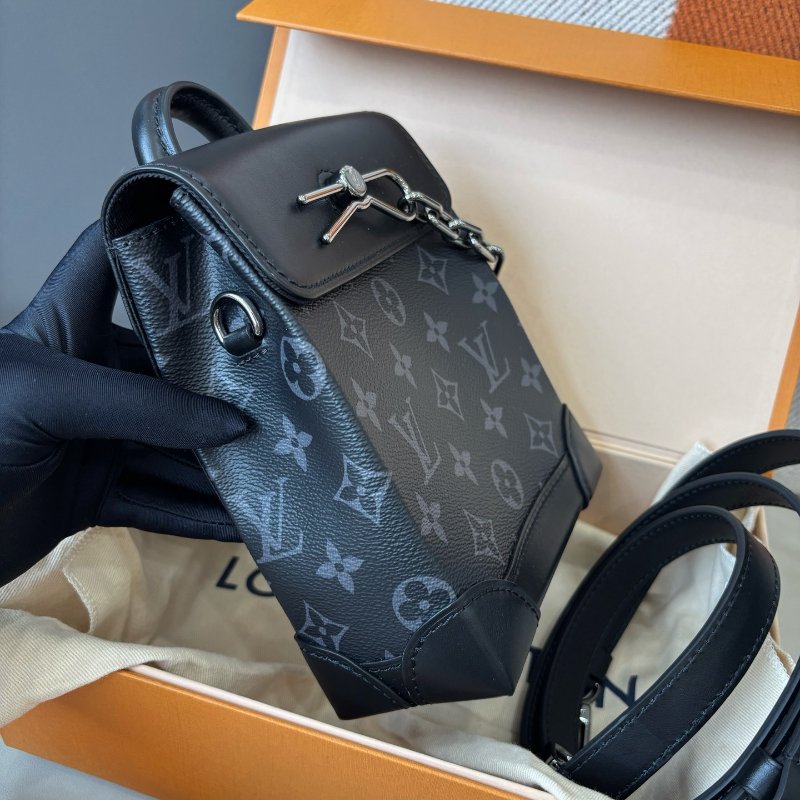 近新品 路易威登/Louis Vuitton 黑色老花Nano Steamer手袋 芯片款-2